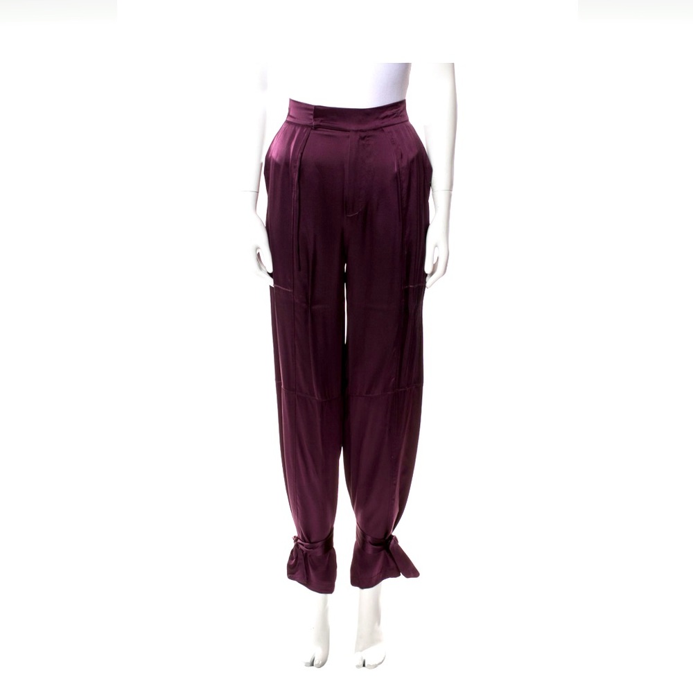 Silk wide leg pants w/ankle ties size -xs size 2